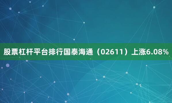 股票杠杆平台排行国泰海通（02611）上涨6.08%